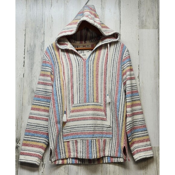 Beach Life Ladrft Poncho Small Multicolor Hoodie Beach Bohocore - Picture 1 of 10